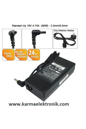 Afila NA-KR60801 İyikialdinAdaptör-10670 Casper Nirvana Cnd.2410-8M35Pcnd.2430-6L35P Notebook Adaptör(90W - 19V 4.74A)