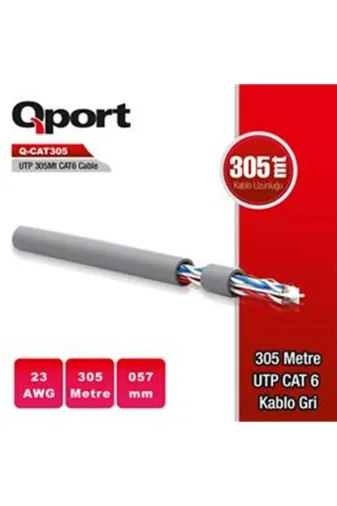 Afila Q-Cat6 305 Metre Utp 23Awg 0,57Mm Gri Network Ağ Kablosu