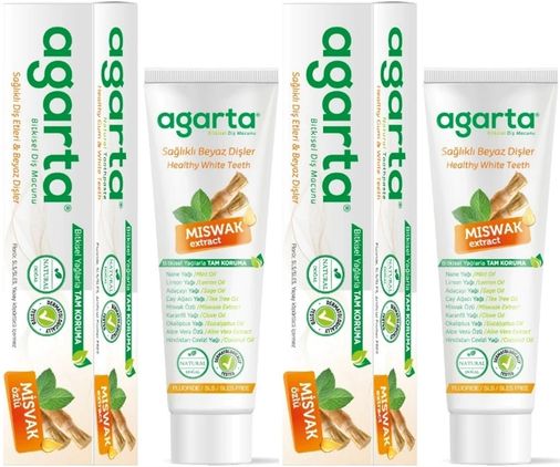 Agarta Doğal Diş Macunu 100ML Misvak özlü (2 Li Set)