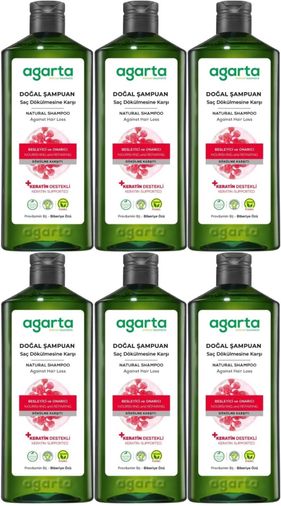 Agarta Doğal Şampuan 400 ML Saç Dökülmesine Karşı Çözüm (6 Lı Set)