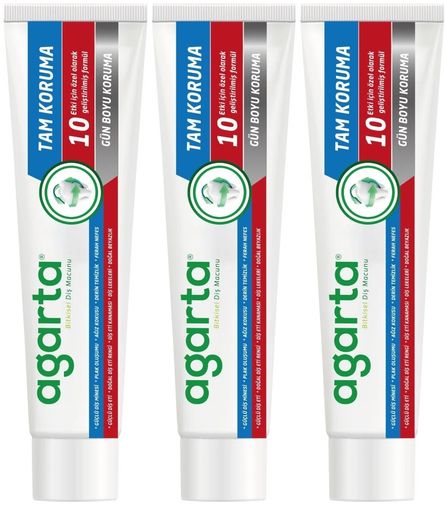 Agarta Doğal Tam koruma Diş Macunu 75 ML Gün Boyu Koruma (3 Lü Set)