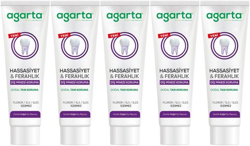 Agarta Doğal Tam koruma Diş Macunu 90 ML Hassasiyet & Ferahlık (5 Li Set)