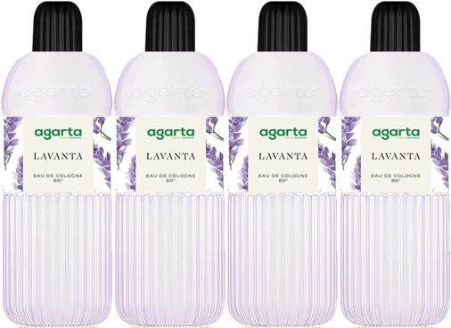 Agarta Kolonya 400 ML Lavanta 80 Derece Pet Şişe (4 Lü Set)