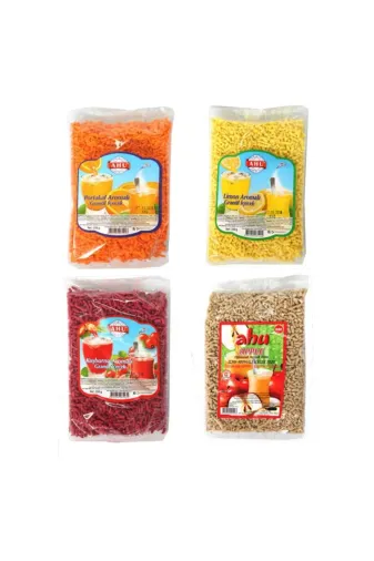 AHU AHU-GD-00001081 Elma-Kuşburnu-Limon-Portakal Aromalı Granül İçecek 4'lü Paket- 250 Gr X 4 Adet