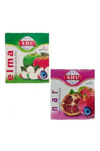 AHU AHU-KT-0000500014 Elma Ve Nar Aromalı İkili Toz Mini İçecek Seti -500 Gr