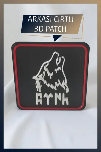AHWALL AHWPTCH00009 Türk Ve Kurt Temalı Yeni Nesil 3D Baskı Arkası Cırtlı Patch/peç/arma
