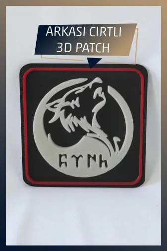 AHWALL AHWPTCH00010 Türk Yazılı Bozkurt Temalı Yeni Nesil 3D Baskı Arkası Cırtlı Patch/peç/arma