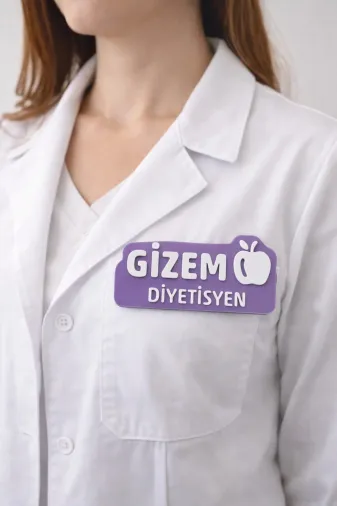 AHWALL AHWYAKA0003 Diyetisyen Yaka Kartı 3D Baskı, İğneli