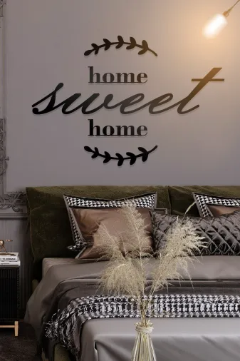 AHWALL AW00080 Home Sweet Home Yazılı Dekoratif Ahşap Tablo