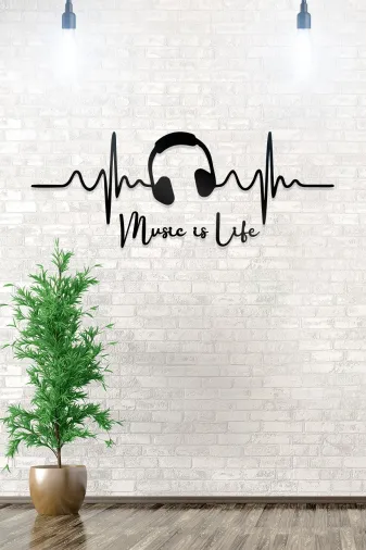 AHWALL AW00097 Music Is Life Figürlü Dekoratif Ahşap Tablo