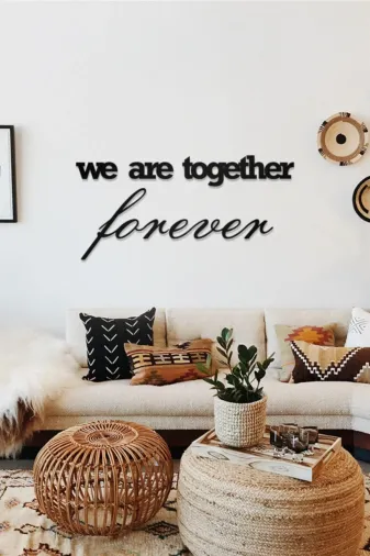 AHWALL AW00226 We Are Together Forever Yazılı Dekoratif Ahşap Tablo