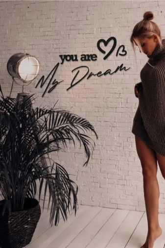 AHWALL AW00231 You Are My Dream Yazılı Dekoratif Ahşap Tablo