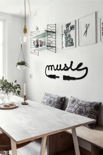 AHWALL AW00258 Music Yazılı Dekoratif Ahşap Tablo