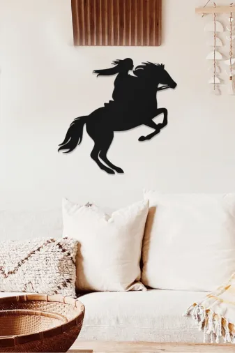 AHWALL AW00354 Kızılderili Temalı Dekoratif Ahşap Tablo