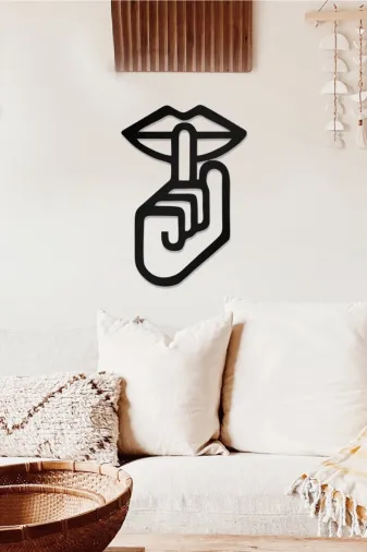 AHWALL AW00371 Sus Işareti Temalı Dekoratif Ahşap Tablo