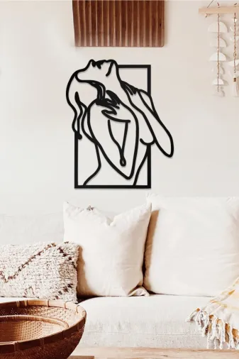 AHWALL AW00372 Kadın Temalı Dekoratif Ahşap Tablo