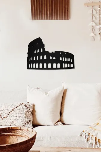 AHWALL AW00392 Antik Kent Temalı Dekoratif Ahşap Tablo