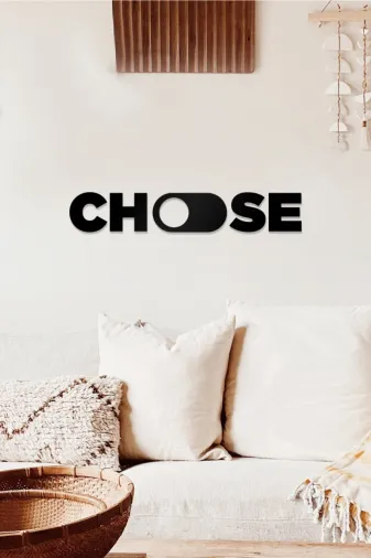 AHWALL AW00399 Choose Tipografi Temalı Dekoratif Ahşap Tablo