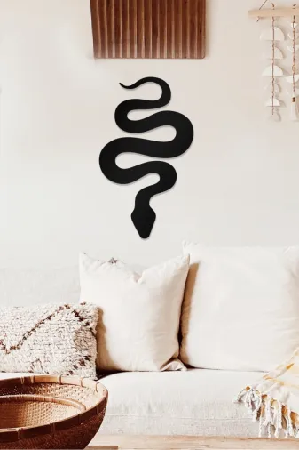 AHWALL AW00434 Yılan Silüeti Temalı Dekoratif Ahşap Tablo