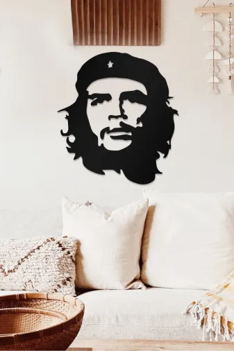 AHWALL AW00438 Che Guevara Silüeti Temalı Dekoratif Ahşap Tablo