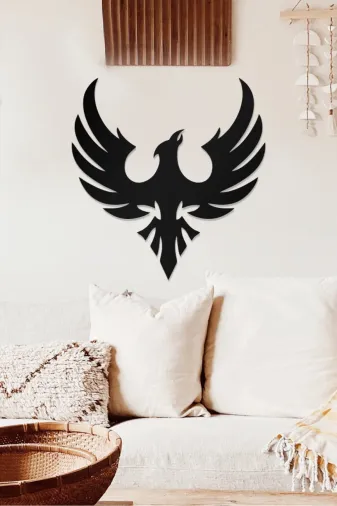 AHWALL AW00448 Kartal Silüeti Temalı Dekoratif Ahşap Tablo
