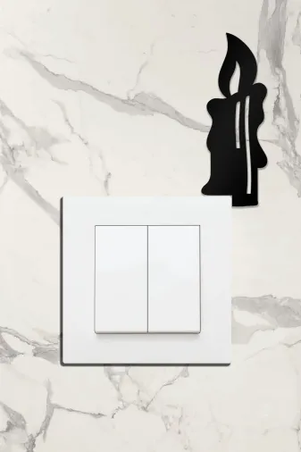 AHWALL AW80206 Ahşap Priz Çerçevesi Mum Temalı