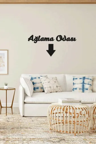AHWALL AWNAĞ01 Ağlama Odası Yazılı Dekoratif Ahşap Tablo