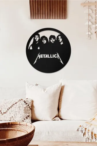 AHWALL OA0002-35 Metallica Temalı Dekoratif Ahşap Tablo