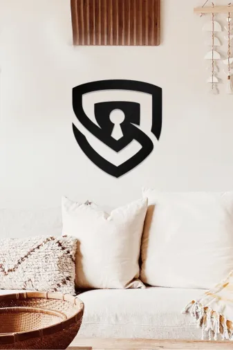 AHWALL OA0002-70 Bilişim Güvenlik Temalı Dekoratif Ahşap Tablo