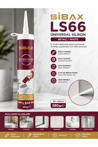 akatsuki 280gram b Sibax Ls66 Üniversal Silikon Beyaz 280 Gr