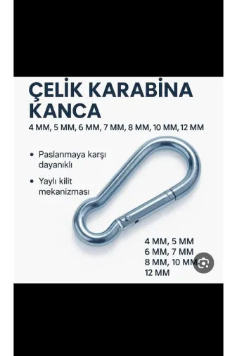 akatsuki 8m90140 2 Adet Çelik Karabina Kanca 12×140