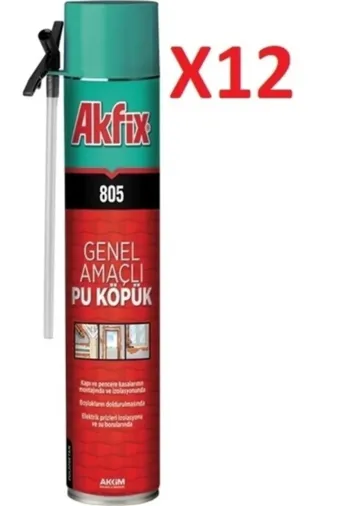 Akfix TYC00371968340 805 Genel Amaçlı Poliüretan Köpük 750 Ml/850 Gr (1 Koli - 12 Adet)