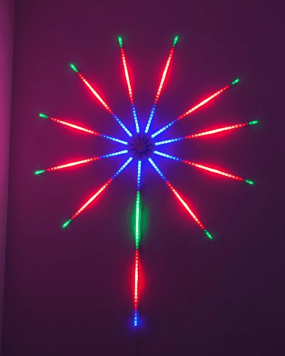Akıllı RGB LED Havai Fişek Duvar Lambası Kumandalı ve Uygulama Kontrollü