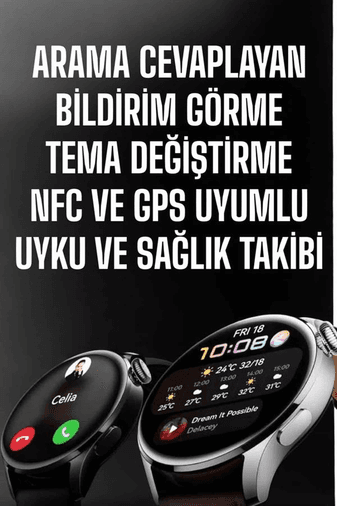 Akıllı Saat Bildirim Görme Amoled Ekran Gps Uyumlu Sesli Görüşme