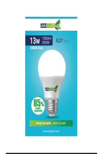Aklight Aklight 13w 6500k 13W E27 Duylu 6500 Kelvin Beyaz Işık 1300 Lümen F Enerji Tüketimi 100Watt Eşdeğer Led Ampul
