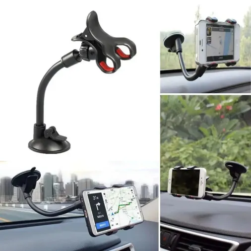 Akrobat Cama Sabitlenen Güçlü Vakumlu 360 Derece Dönen Tüm Modellere Uyan Oto Telefon Tutucu (4745)