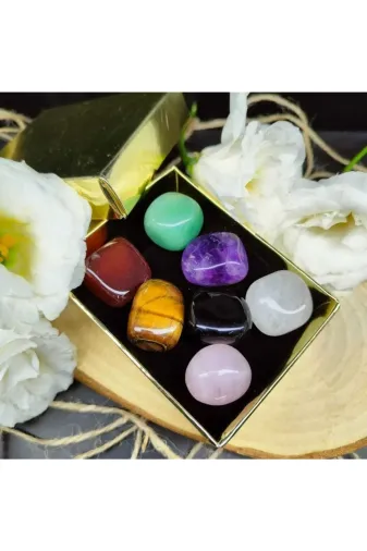 aktivebutik set7 Çakra Doğal Taş Set Sertifikalı