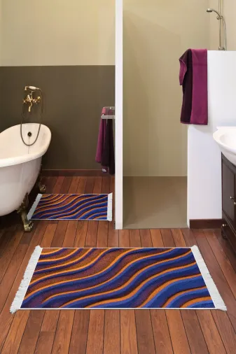 ALANUR E5022-sckl-k-klozet Home Kaymaz Taban Djt Klozet Takımı Trend Saçaklı Geometrik E5022 Renkli