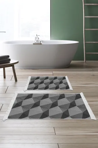 ALANUR E5030-sckl-d-klozet Home Kaymaz Taban Djt Klozet Takımı Yıldız Deri Saçaklı Geometrik E5030 Gri