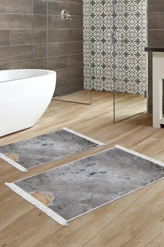ALANUR E5037-sckl-k-klozet Home Kaymaz Taban Djt Klozet Takımı Trend Saçaklı Mermer E5037 Gri