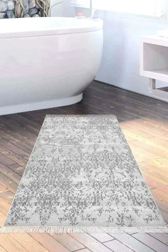 Alanur Home 1918-Trend-Banyo Eko Trend Djt Banyo Paspası Yıkanabilir Kaymaz Taban 1918 Modern Gri
