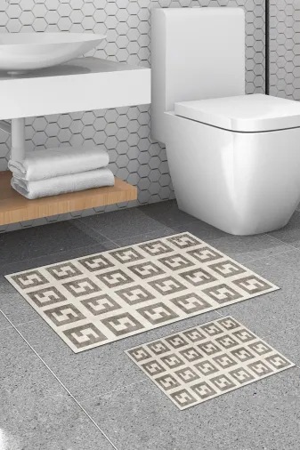 Alanur Home 510606 Alanur Trend Kaymaz Taban Dijital Banyo Takımı Bej
