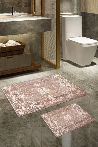 Alanur Home 510610 Alanur Trend Kaymaz Taban Dijital Banyo Takımı Pudra