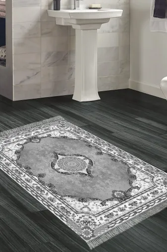 Alanur Home 721-Trend-Banyo Eko Trend Djt Banyo Paspası Yıkanabilir Kaymaz Taban 721 Klasik Antrasit