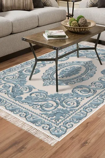 Alanur Home 747-Trend-2 Eko Trend Djt Halı Yıkanabilir Kaymaz Taban 747 Klasik Mavi