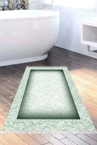 Alanur Home 767-Trend-Banyo Eko Trend Djt Banyo Paspası Yıkanabilir Kaymaz Taban 767 Bordürlü Yeşil