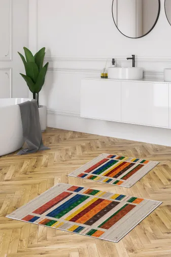 Alanur Home Alanur Trend Kaymaz Taban Dijital 2'li Banyo Klozet Takımı Kt464 Multi