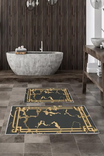 Alanur Home Alanur Trend Kaymaz Taban Dijital Banyo 2'li Klozet Takımı Kt478 Siyah