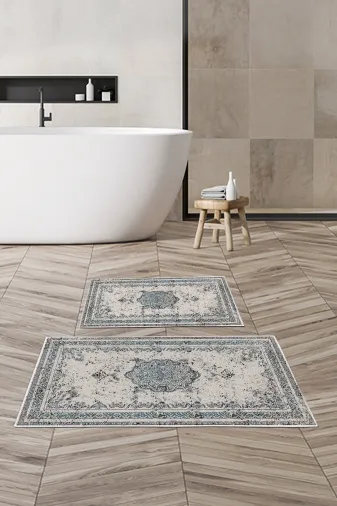 Alanur Home Alanur Trend Kaymaz Taban Dijital Banyo 2'li Klozet Takımı Kt467 Mavi
