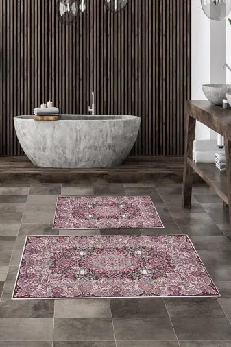 Alanur Home Alanur Trend Kaymaz Taban Dijital Banyo 2'li Klozet Takımı Kt436 Mor